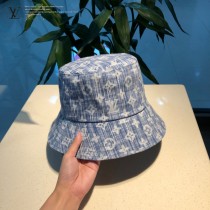 LV 專櫃新款路易威登家刺繡漁夫帽，簡單大方 男女通用遮陽帽