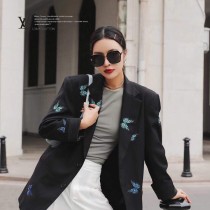 LV女士偏光太陽鏡切邊工藝結合TR90鏡腿