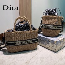 Dior迪奧2021專櫃新款草編包，籃子包