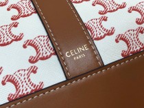 191132  CELINE塞琳七夕定製款 TRIOMPHE红色花料帆布中号水桶包