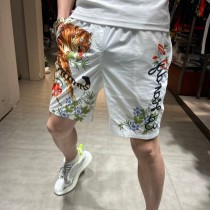 夏季老虎男五分短褲韓版潮流顯瘦時尚印花男士沙灘褲子寬松休閑褲