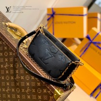 原單 M58520  黑色豹紋三件套  Multi Pochette Accessoires 手袋