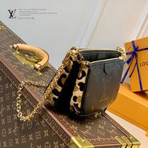 原單 M58520  黑色豹紋三件套  Multi Pochette Accessoires 手袋
