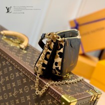 原單 M58520  黑色豹紋三件套  Multi Pochette Accessoires 手袋