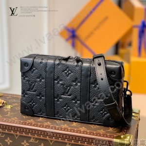 M80549  原單 LV 全皮壓花 SOFT TRUNK WALLET 盒子包