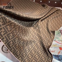 Fendi 字母元素風格斜紋真絲砂洗工藝方巾