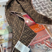 Fendi 字母元素風格斜紋真絲砂洗工藝方巾