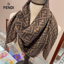 Fendi 字母元素風格斜紋真絲砂洗工藝方巾