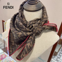 Fendi 字母元素風格斜紋真絲砂洗工藝方巾