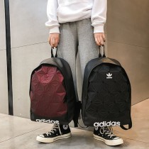 ADIDAS  新款潮牌炫彩菱形格雙肩包男女學生時尚韓版書包旅行戶外背包