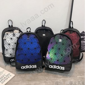 ADIDAS  新款潮牌炫彩菱形格雙肩包男女學生時尚韓版書包旅行戶外背包