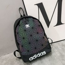 ADIDAS  新款潮牌炫彩菱形格雙肩包男女學生時尚韓版書包旅行戶外背包