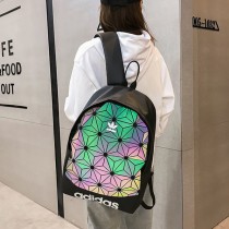 ADIDAS  新款潮牌炫彩菱形格雙肩包男女學生時尚韓版書包旅行戶外背包