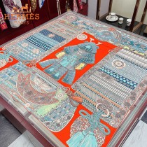 Hermes超級經典 武士的服飾 絲絨披肩大方巾