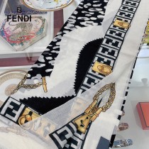 FENDI 芬迪 走秀新款原單鏈條拼色羊絨圍巾