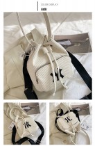 韩国潮牌NY男女灯芯绒水桶包运动时尚斜挎包拎包21年秋季新品