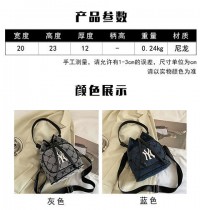 韩国潮牌NY男女复古老花水桶包女挎包休闲时尚潮21年秋季新款