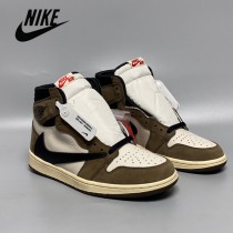 純原Travis Scott x Air Jordan 1 AJ1 倒鉤高幫運動鞋