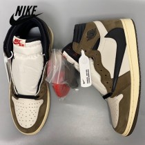 純原Travis Scott x Air Jordan 1 AJ1 倒鉤高幫運動鞋