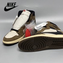 純原Travis Scott x Air Jordan 1 AJ1 倒鉤高幫運動鞋