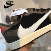 純原Travis Scott x Air Jordan 1 AJ1 倒鉤低幫運動鞋