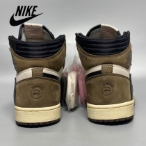 純原Travis Scott x Air Jordan 1 AJ1 倒鉤高幫運動鞋