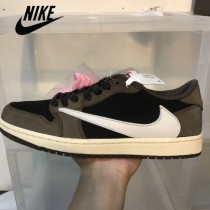 純原Travis Scott x Air Jordan 1 AJ1 倒鉤低幫運動鞋