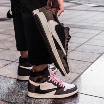 純原Travis Scott x Air Jordan 1 AJ1 倒鉤高幫運動鞋