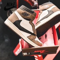 純原Travis Scott x Air Jordan 1 AJ1 倒鉤高幫運動鞋