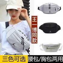AJ爆裂紋斜挎包男王一博同款跑步運動胸包學生單肩腰包女小背包潮