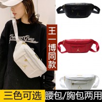 AJ爆裂紋斜挎包男王一博同款跑步運動胸包學生單肩腰包女小背包潮