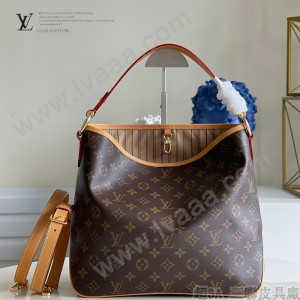 M50155-01  LV原單老花杏色 小號 Delightful中古版購物袋