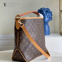 M50155-01  LV原單老花杏色 小號 Delightful中古版購物袋