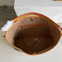 M50156-001  大號 LV原單老花杏色 Delightful中古版購物袋