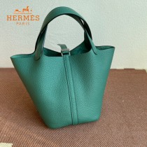 HERMES  孔雀绿  愛馬仕 原單 Picotin 18菜籃子  金銀現貨