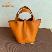 HERMES  橙色  愛馬仕 原單 Picotin 18菜籃子  金銀現貨