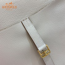 HERMES愛馬仕 原單 奶昔白halzan mini22cm  25 cm