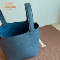 HERMES  希腊蓝  愛馬仕 原單 Picotin 18菜籃子  金銀現貨