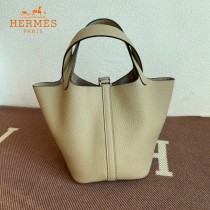 HERMES  风衣灰  愛馬仕 原單 Picotin 18菜籃子  金銀現貨