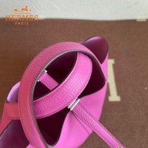 HERMES  玉兰粉  愛馬仕 原單 Picotin 18菜籃子  金銀現貨