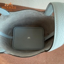 HERMES  亚麻蓝  愛馬仕 原單 Picotin 18菜籃子  金銀現貨