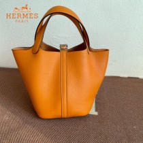 HERMES  橙色  愛馬仕 原單 Picotin 18菜籃子  金銀現貨