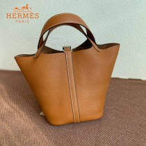 HERMES  金棕  愛馬仕 原單 Picotin 18菜籃子  金銀現貨