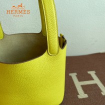 HERMES  柠檬黄  愛馬仕 原單 Picotin 18菜籃子  金銀現貨