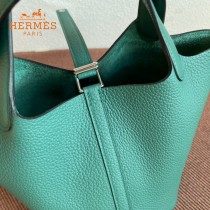 HERMES  孔雀绿  愛馬仕 原單 Picotin 18菜籃子  金銀現貨