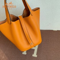 HERMES  橙色  愛馬仕 原單 Picotin 18菜籃子  金銀現貨