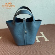 HERMES  希腊蓝  愛馬仕 原單 Picotin 18菜籃子  金銀現貨