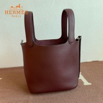 HERMES  酒红  愛馬仕 原單 Picotin 18菜籃子  金銀現貨