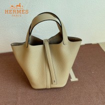 HERMES  风衣灰  愛馬仕 原單 Picotin 18菜籃子  金銀現貨