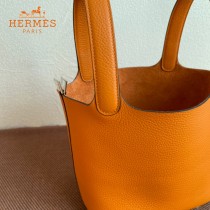 HERMES  橙色  愛馬仕 原單 Picotin 18菜籃子  金銀現貨